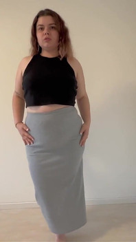 Tight Skirt Gassy Farts in Long Skirt