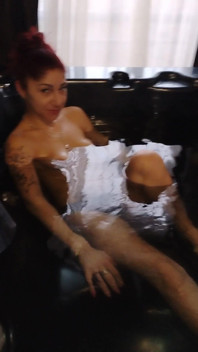 Relaxing in the Jacuzzi, They're Massaging My Breasts