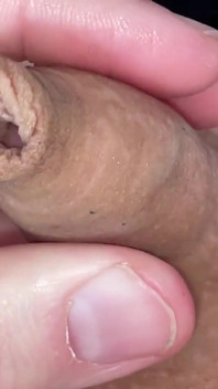Foreskin Play Small Juicy Cock