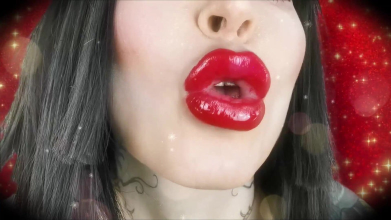 Baal Eldritch: Ett speciellt ögonblick under misteln - sensuell, läppstift fetisch, kyssar fetisch, läppfetisch