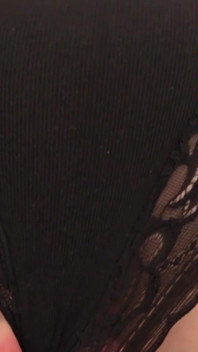 Pulled the Black Panties to the Side to See That Perfect Pussy
