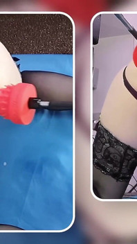 Gran consolador anal la masturbación en la máquina de follar