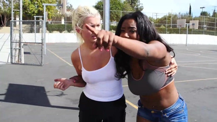 Lesbian Illusion: Black and white hot lesbian sex