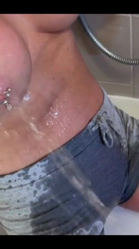 Guy Pee on Me and My Tits