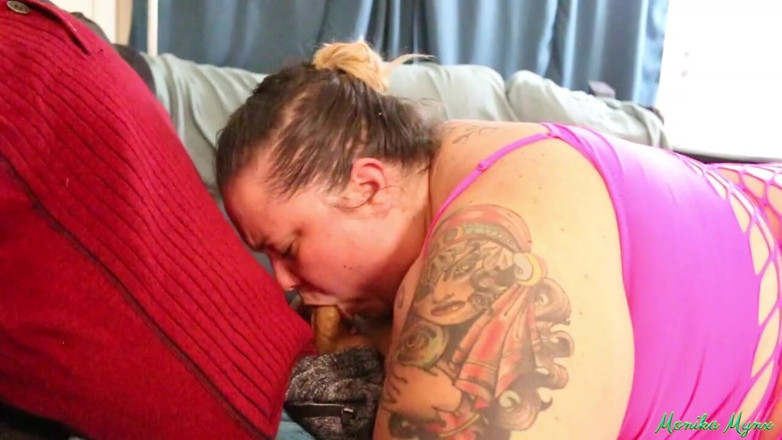 BBW Pleasures: SSBBW Monika Mynx 사이드 뷰 BJ