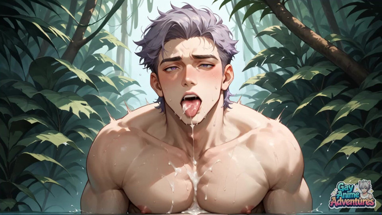 Gay Anime Adventures: Colegii din junglă își flexează mușchii în timp ce fundurile lor se...