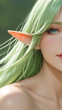 Lustrender 幻灯片：美丽的裸体精灵女人流动发艺术 - ai 视频