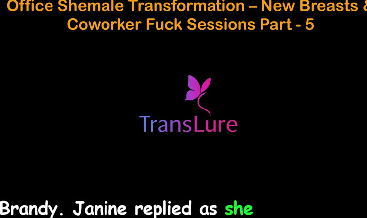 TransLure: 英語オーディオセックスストーリー - オフィスシーメール変身 - 新しい胸と同僚のセックスセッション - パート5