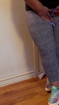 Bouncing Desperate for a Wee Pissing on the Floor