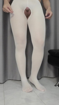 Sissykanisa dessous sammlung ep17: weißer offener schritt, strumpfhose