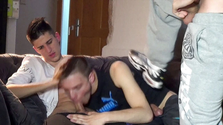 French Twinks Amator videos: Kevin fucked by 2 straight boys curious