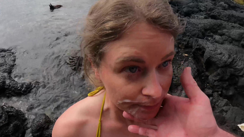 Jade Kink: Rough Amateur Outdoor Blowjob and Facial