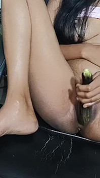 Cute Girl Hard Musterbation with Aubergine