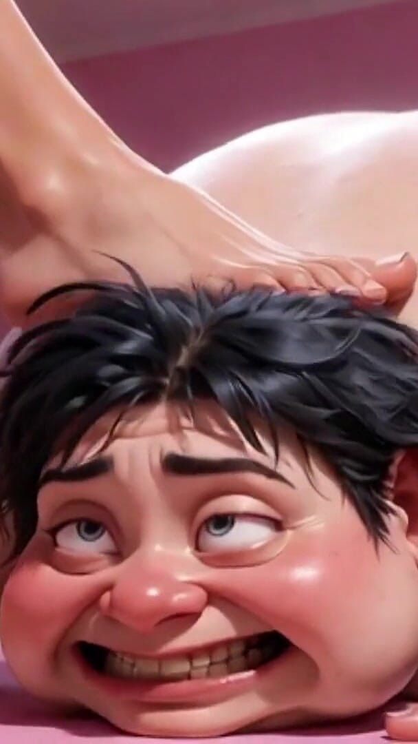 Anime Hentai: मोटी बदसूरत महिला को अपमानित किया गया - सुंदर लड़की को चाटना