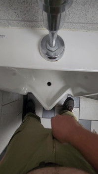 Pissing Ina Public Bathroom.