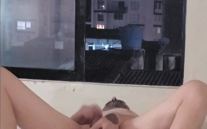 SlutClosetedFag: Fucking My Hole in the Window