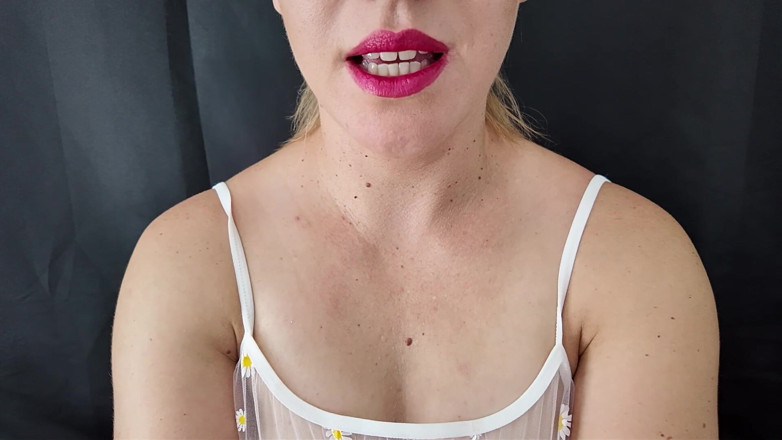 Stacey Reid: レッドリップスフェラチオ JOI 射精カウントダウン 60から