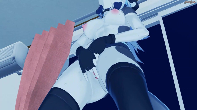 Hentai Smash: Loona oturma odasında mastürbasyon yapıyor - helluva patronu Hentai.