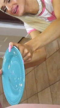 Bambii Mercedes Is Actually Slurping the Cum From a Plate