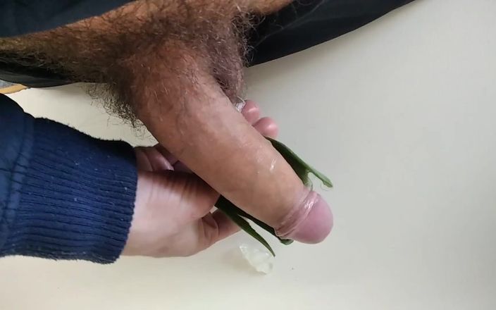 Arg B dick: Big Hairy Cock is Massaged with Aloe Vera until he...