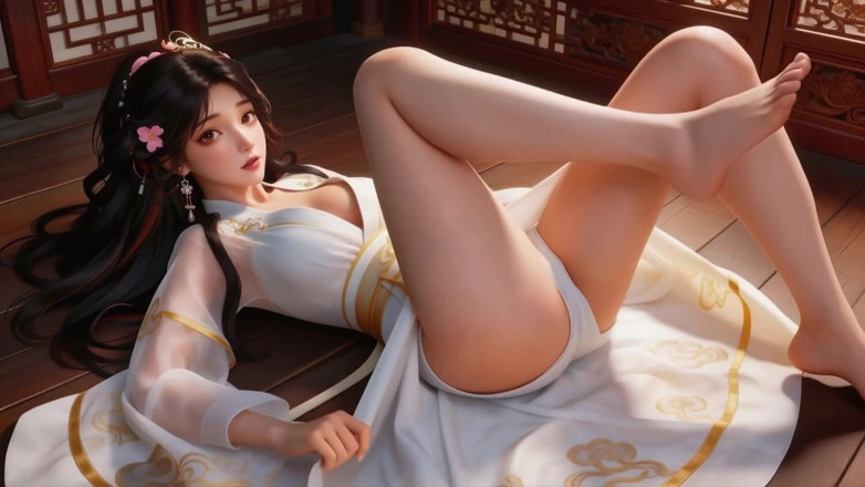 AI-JOE: Une Chinoise en costume ancien, meilleure pipe, 3p, et stimulation des...