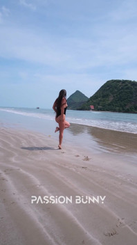 Black Bikini and Passionate Flashing on the Beach