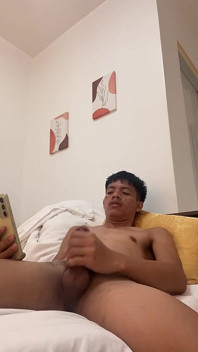 Filipino Twink Gets Hard, Jerking off to Explosive Cumshot