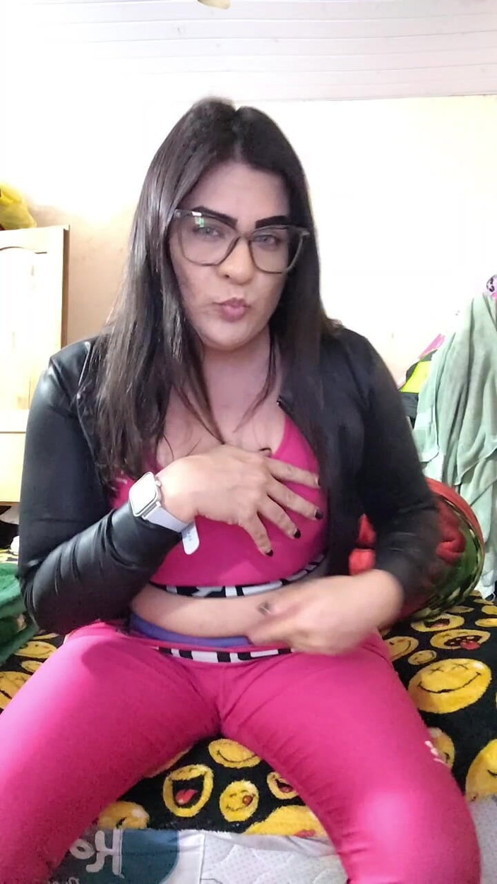 Vero boons: Trans Vero Stroking Her Cock in Sexy Lingerie
