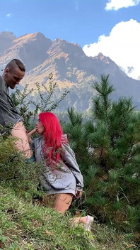 Blowjob and Doggy Fuck for Petite Redhead on Mountain Hike
