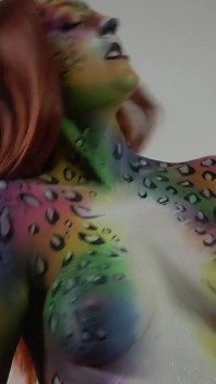 POV: Rainbow Leopard Body Paint Fuck Experience