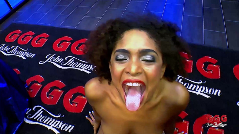 GGG John Thompson Studio: Ggg - Curly Ebony Slut Fucked Hard by Multiple Cocks and...