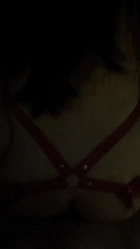 Gepassioneerde seks op zijn hondjes tegen hotelraam, leren cosplay