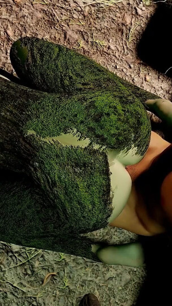 A Dryad Grabbed a Man in the Forest