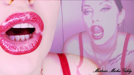 Goddess Misha Goldy: Red brillant fantasme sur mes lèvres envoûtantes et mon corps...