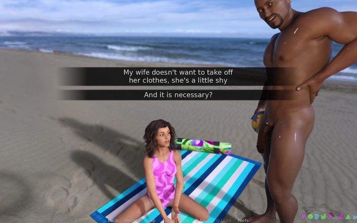 Porny Games: Mijn hete vrouw - kleine vrouw gaat ruw op het strand...