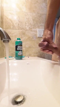 Amateur Guy Hard Jerking off His Uncut Huge Cock in Latex Glove and Take Massive Cumshot with Lot of Sperm