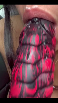 Sloppy Dildo Sucking