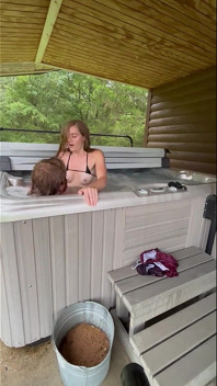 Cabin Outdoor Dirty Blonde Petite First Time Hot Tub Sex Full Tape