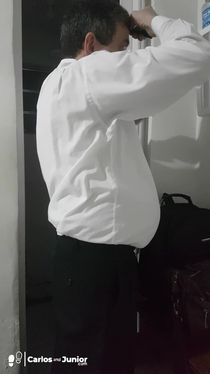 Carlos And Junior: Stepdaddy Getting a Blowjob Before Work.