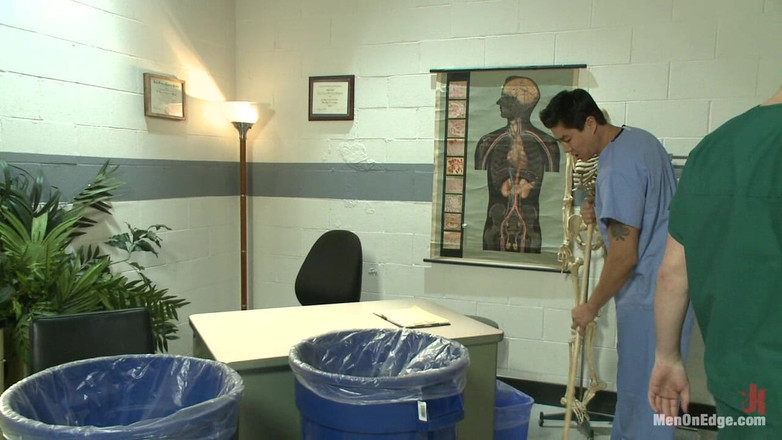 Men on Edge: Carter West Is Medically Examined and Edged by Two Perverts