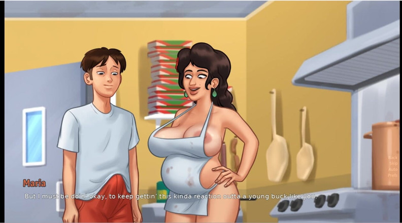 XXX Games Bunk: Summertime Saga เล่นเกม Maria เย็ดหมู่สามคนและท้อง