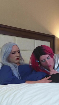 Gorgeous Femboy Goddess Gets Blowjob From Trans Kelsey Masters - Compilation 2