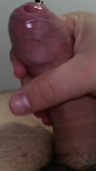Precum on Wet Uncut Tight Foreskin