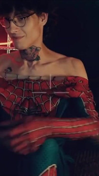 Spider Man Costume. Bottom Boy a Pose. Ass Hole