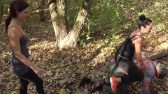 Femdom Austria: Riding the old pet in the forest