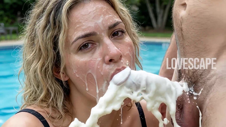 Lovescape: Istri tersangkut kontol suami di pinggir kolam renang