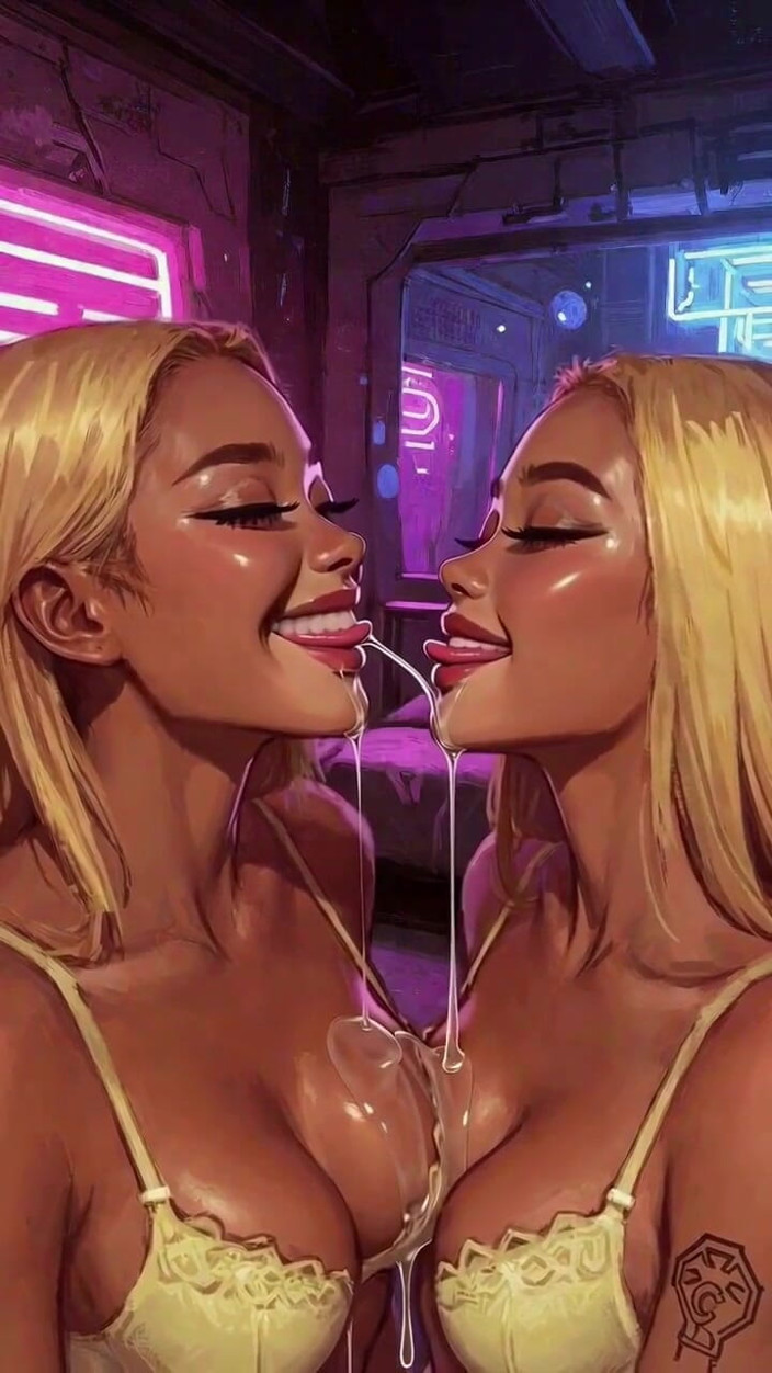 Hot girl dancing: Blonďaté lesbičky jazyk a polibek fetiš, ai animace