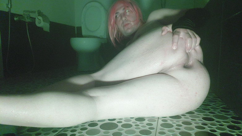 Kitty_Cross: Pretty Femboy Having Bath Colorful Lights Ambience Big Natural Tits