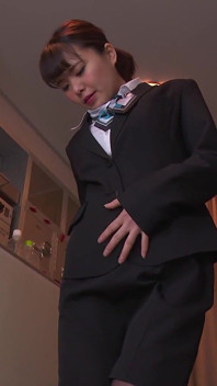 Horny Japanese Babe Blows Cock and Gets Fingered Hard in Uniform