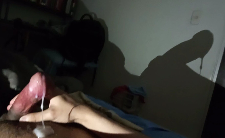 Shadow Art in the Dark Night: Reflection of the Shadow of My Penis and Cum Against the Wall (Unloquitomas)